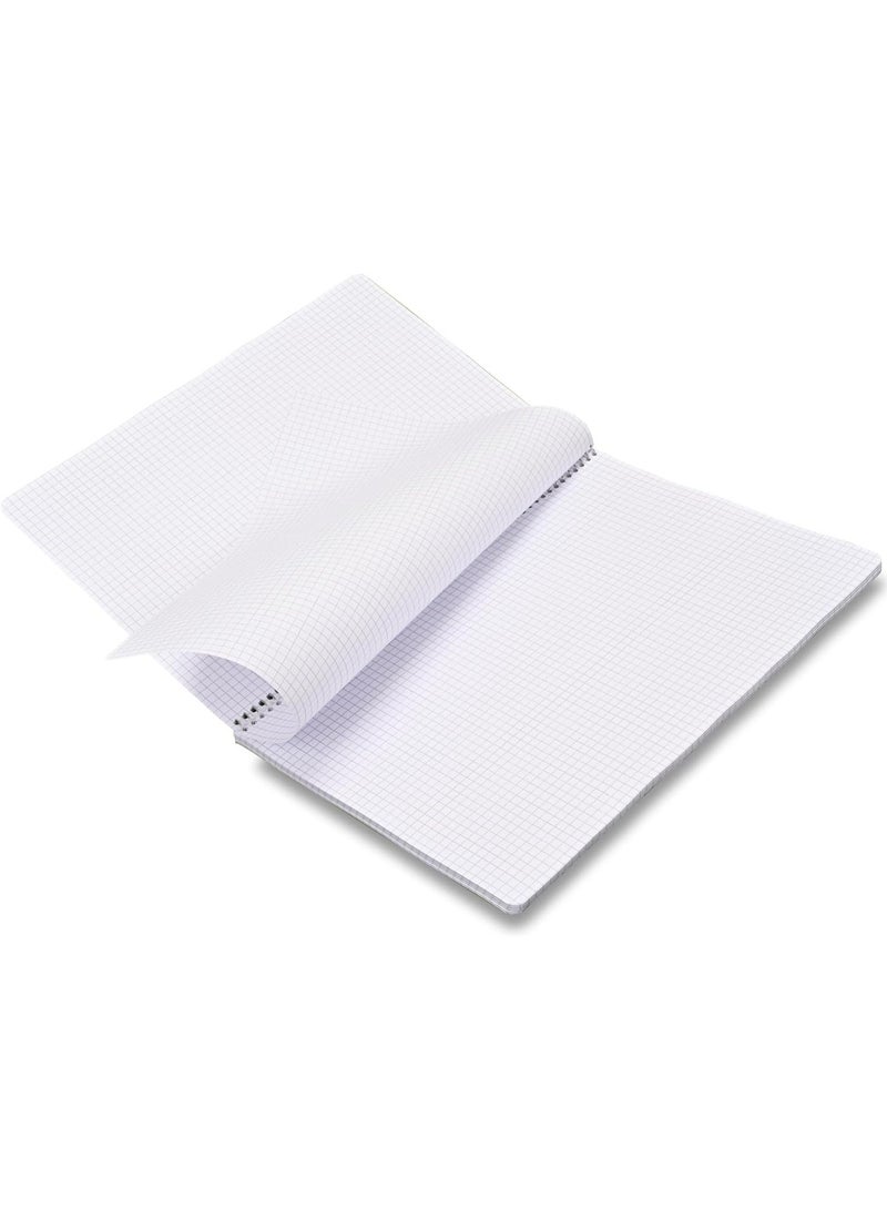 FIS Notebook A4 Size(210x297mm), PP Neon Cover, Spiral Binding, 80 Sheets, White Paper, 5mm Square Line Ruling, Pack of 5 Assorted Neon Colors, Ideal for School Essentials - FSNBA4PP5MAST/5 - Image 4